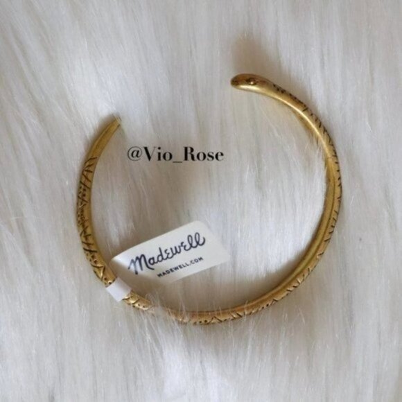 NWT Madewell Snake Cuff Bracelet Gold Brass Open End Boho - Picture 3 of 5